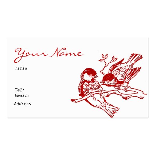 Red Birds Design Business Card (front side)