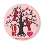 Red birds in love graphic art cool magnet design