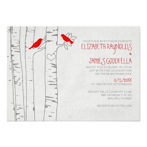 Red Birds Wedding Invitations