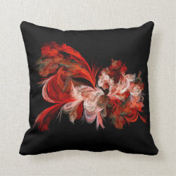 Red Black Abstract Decorative Accent Throw Pillow