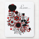 Red & Black Abstract Hearts & Flowers Design mousepads by mrssocolov Red & Black Abstract Hearts & Flowers Design mousepads