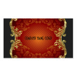 Red Black And Gold Swirls Business Card Template 3 business cards