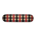 Red Black and Gray Argyle skateboards by TeeShirtsTShirts Red Black and Gray Argyle skateboards