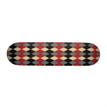 Red Black and Gray Argyle skateboards by TeeShirtsTShirts Red Black and Gray Argyle skateboards