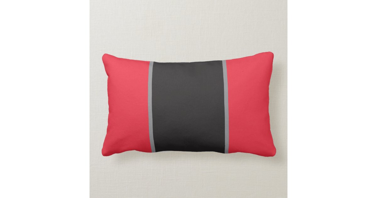 Red Black and Gray Throw Pillow Zazzle