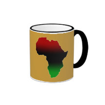 Red, Black and Green Africa Shape Mug