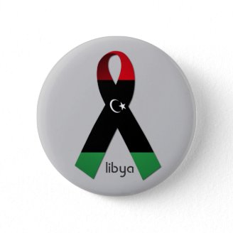 Red Black And Green Ribbon For Libya Badge Button