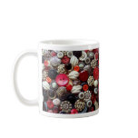 Red Black and Silver Button Collage Mugs