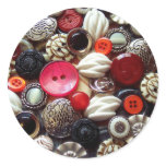 Red Black and Silver Button Collage Sticker