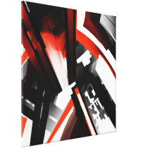 Red Black and White Abstract