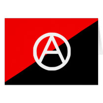 Red Black and White Anarchist Flag Anarchy Cards