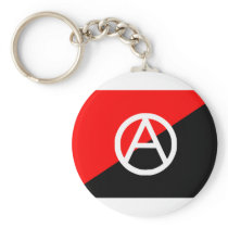 Red Black and White Anarchist Flag Anarchy Keychains