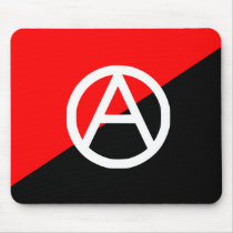 Red Black and White Anarchist Flag Anarchy Mouse Pads