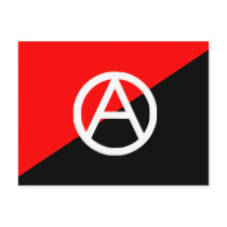 Red Black and White Anarchist Flag Anarchy Post Cards