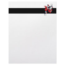 red black and white bird and flowers lovely vector letterhead template