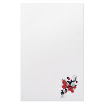 red black and white bird and flowers lovely vector personalized stationery
