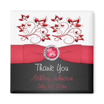 Red, Black, and white Party Favor Magnet magnet