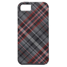 Red, black and white plaid iPhone 5 cover