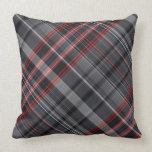 Red, black and white plaid pillow