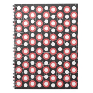 Red Black And White Polka Dots Spiral Note Book
