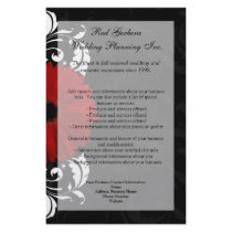 Red, Black and White Scroll Gerbera Daisy Flyer Design