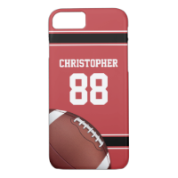 Red Black and White Stripes Football Jersey iPhone 7 Case