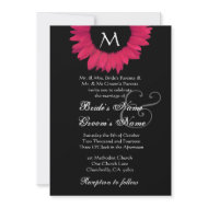 Red Black and White Sunflower Wedding Invitation invitation