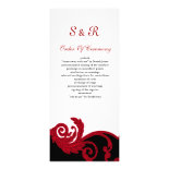 red,black and white Wedding program Full Color Rack Card
