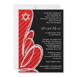 Red Black Bat Mitzvah Announcement