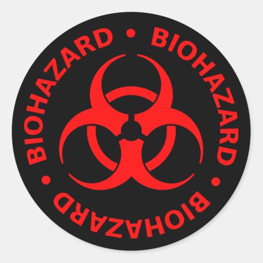 Red Biohazard Warning Sticker Stickers Zazzle