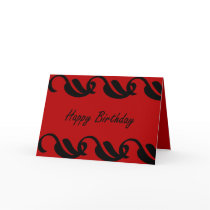 Red Black Birthday Card