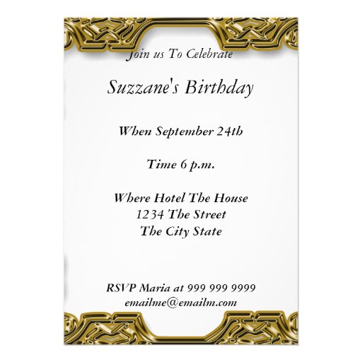 Red Black  Birthday Party Glamour Invitation