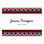 Red~Black~Blue~White Sawtooth Pattern Business Cards