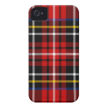 Red, black, blue, yellow and white tartan iPhone 4 case