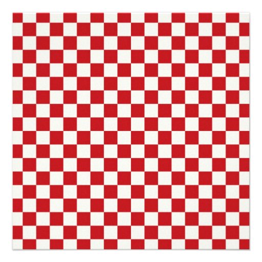 Red Black Checkered 40th Birthday Party Invitation