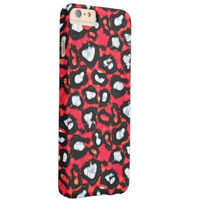 Red Black Cheetah Abstract Barely There iPhone 6 Plus Case