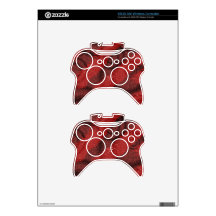Red & Black Circles Point Design Xbox 360 Controller Decal