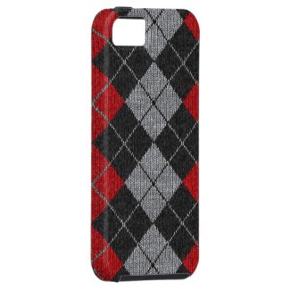 Red & Black Comfy Argyle Look iPhone 5 Case
