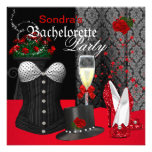 Red Black Corset Bachelorette Party Shoes Personalized Announcements