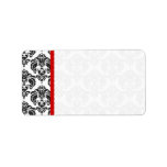Red & Black Damask #4 Dots Shipping Custom Address Label