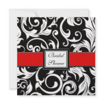 Red & Black Damask Bridal Shower Invitations