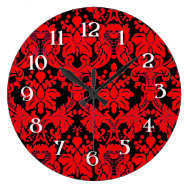 Red/ Black Damask Clocks