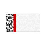 Red & Black Damask Dots Shipping Custom Address Labels