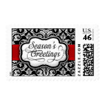 Red/Black Damask Holiday stamps