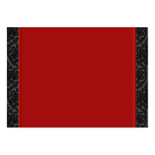 Red Black Damask Photo Business Cards (back side)