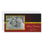 Red & Black Damask Photo Christmas Card Photo Cards