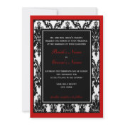 Red & Black Damask Wedding Invitations