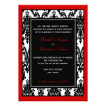 Red & Black Damask Wedding Invitations