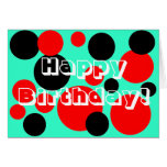 Red & Black Dots - Happy Birthday! Cards