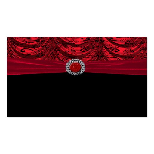 Red & Black Draped Baroque Table Business Card Template (back side)